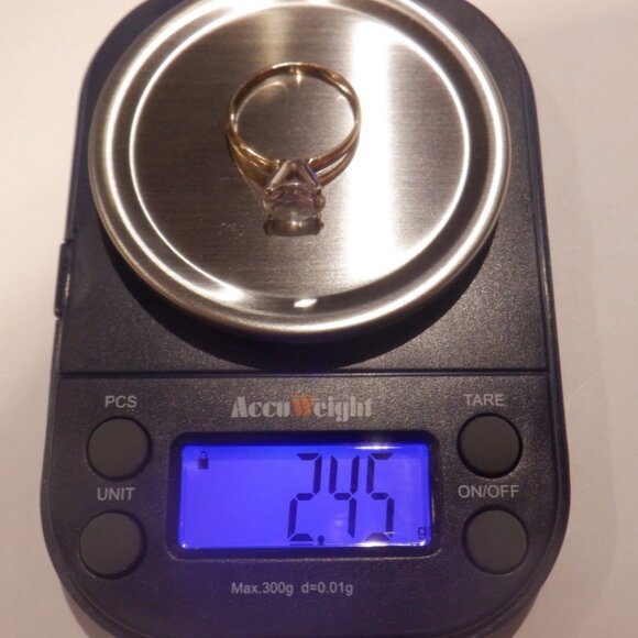 Blue Nile Vintage Engagement Ring 2.45 g 14K Solid Gold w 2 carat faux diamond C - Picture 2 of 7